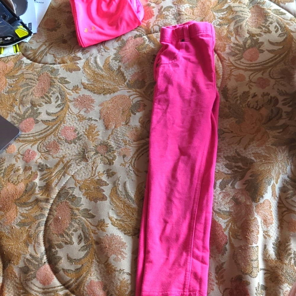 5T girls pink leggings